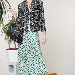 NWT Women 100% Silk Maxi Printed Serene Blossoms Maxi Dress size M